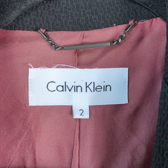 Calvin Klein black textured single button blazer - Picture 3 of 8